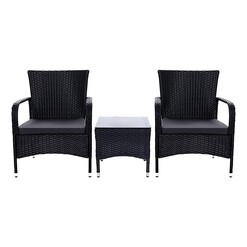 Picture of Aporia 3-Piece Wicker Chair Set Black Frisse Outdoors