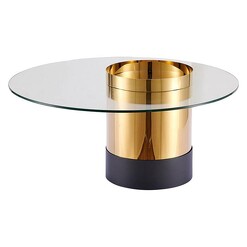 Picture of Apulia Glass Top Coffee Table in Gold/Natural by Future Classics Furniture