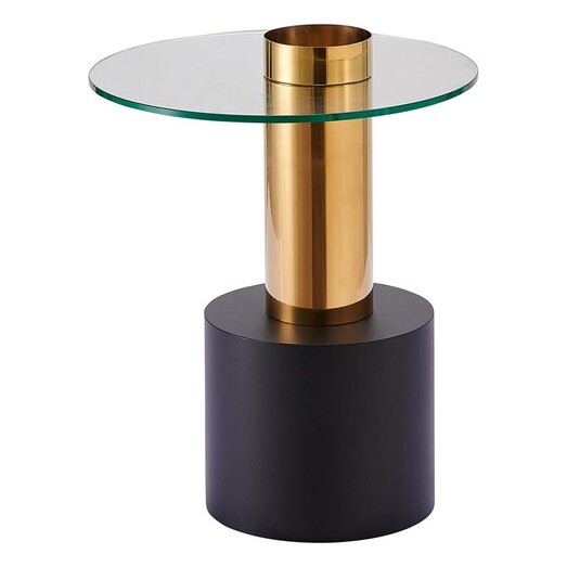 Picture of Apulia Glass Top Side Table in Black/Natural by Future Classics Furniture