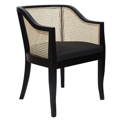 Picture of Araujo Rattan Armchair Beech Black/Natural Bay Road Designs