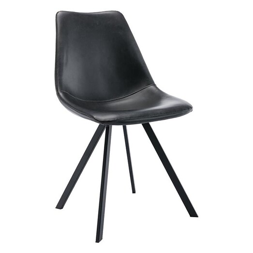 Picture of Archie Dining Chair, Leather Black Life Interiors
