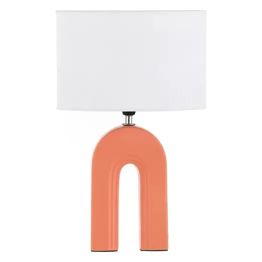 Picture of Archie Table Lamp in Coral/White by Emporium