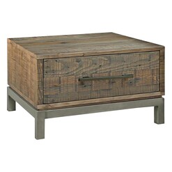 Picture of Ardennes Reclaimed Wood Side Table Brown Beaumont & Braddock