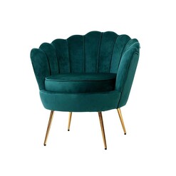 Picture of Armchair Lounge Chair Accent Armchairs Retro Lounge Accent Chair Single Sofa Velvet Shell Back Seat Green