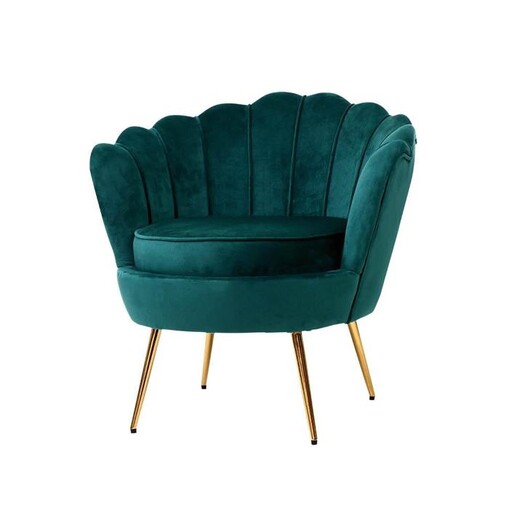 Picture of Armchair Lounge Chair Accent Armchairs Retro Lounge Accent Chair Single Sofa Velvet Shell Back Seat Green