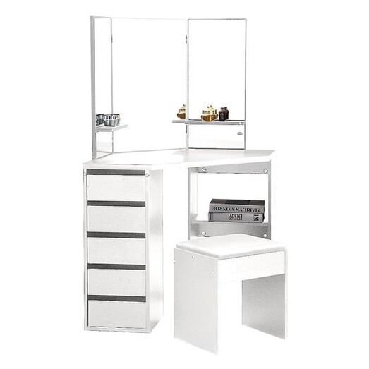 Picture of Arndell Corner Dressing Table and Stool MDF White Levede