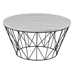 Picture of Arner Marble Top Round Coffee Table White/Black Iniko