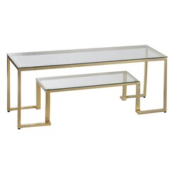Picture of Arte Glass Top Coffee Table Metal Gold/Clear Amalfi