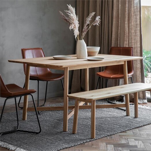 Picture of Artheus Oak Dining Table Wood Natural Castle Road Interiors