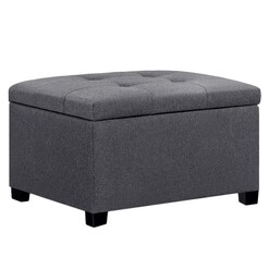 Picture of Arthur Ottoman Storage Bench Fabric Grey Resort Living