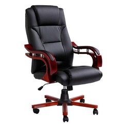 Picture of Artisan Executive Office Chair Faux Leather Black Resort Living