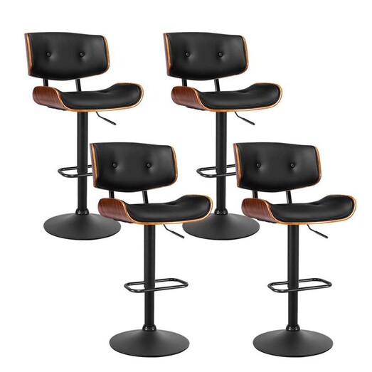 Picture of Artiss Set of 4 Kitchen Bar Stools Gas Lift Stool Chairs Swivel Barstool Leather Black Picture of Artiss Set of 4 Kitchen Bar Stools Gas Lift Stool Chairs Swivel Barstool Leather Black