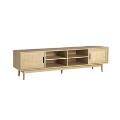 Picture of Artiss TV Cabinet Entertainment Unit Storage Cabinets Rattan Wooden 180CM