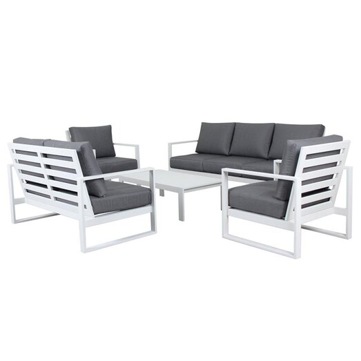 Picture of Arun 5-Piece Outdoor Lounge Set, White Metal Nova Caeli