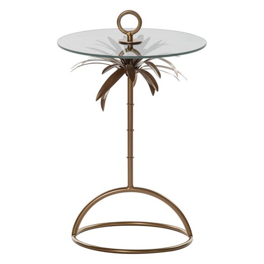 Picture of Arvin Glass Top Side Table Metal Gold Amalfi Picture of Arvin Glass Top Side Table Metal Gold Amalfi