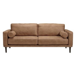 Picture of Asher Faux Leather Upholstered 3-Seater Sofa Caramel Jasper Home Living