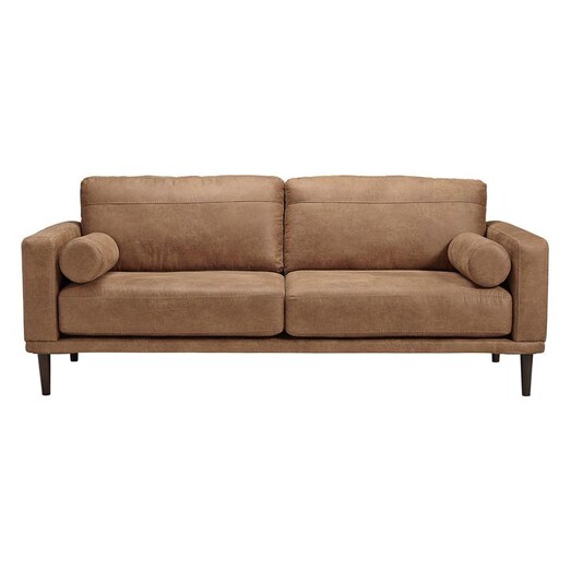 Picture of Asher Faux Leather Upholstered 3-Seater Sofa Caramel Jasper Home Living Picture of Asher Faux Leather Upholstered 3-Seater Sofa Caramel Jasper Home Living