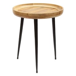 Picture of Ashford Round Timber Side Table in Natural by j.elliot HOME