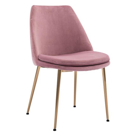Picture of Ashton Velvet Dining Chair, Blush/Gold Fabric Life Interiors