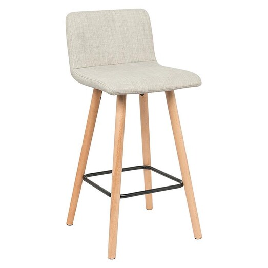 Picture of Astor Bar Stool, Fabric Wood Light Grey Life Interiors