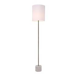 Picture of Atlas Standing Floor Lamp Marble Base Antique Brass Body - White