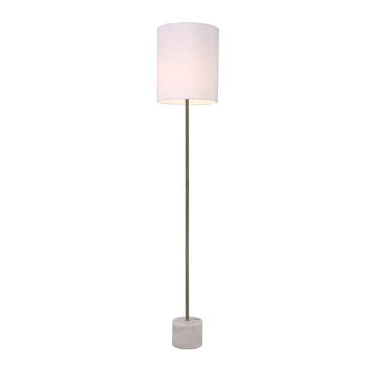 Picture of Atlas Standing Floor Lamp Marble Base Antique Brass Body - White Picture of Atlas Standing Floor Lamp Marble Base Antique Brass Body - White