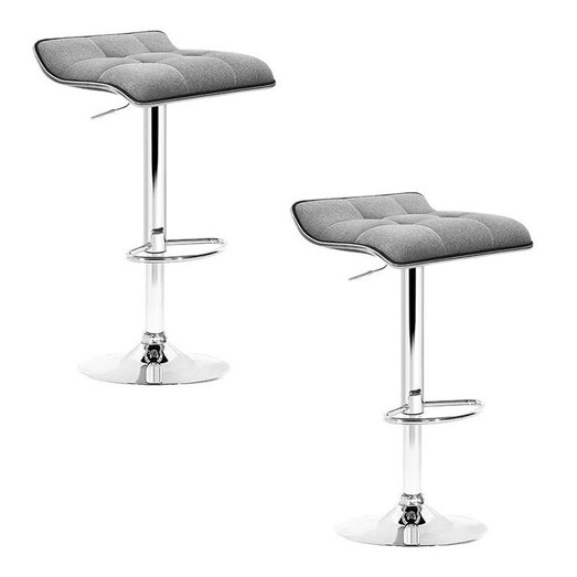 Picture of Audern Set of 2 Upholstered Bar Stools Metal Grey Resort Living