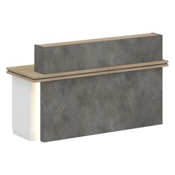 Picture of Ault Reception Desk with Right Panel MDF Carbon Grey/White Iniko