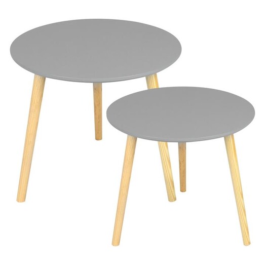 Picture of Aura 2-Piece Round Coffee Table Set, Grey, Large MDF Assorted HelloFurniture