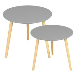 Picture of Aura 2-Piece Round Coffee Table Set, Grey, Small MDF Assorted HelloFurniture