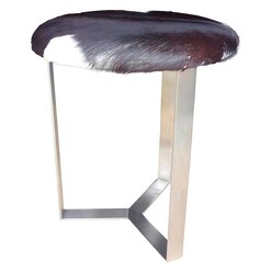 Picture of Aures Stool Hair On Hide Black/White/Silver Whiskey Boyd Design