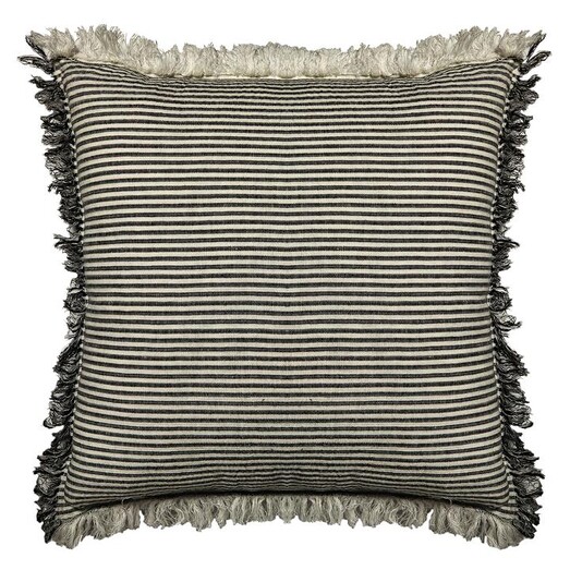 Picture of Ava Stripe Cushion with Feather Fill Size 50 x 50cm in Black/White by L&M Home