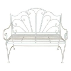Picture of Avabc Metal Garden Bench Seat in Antique Cream by The Complete Garden