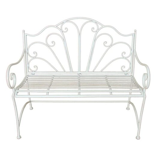 Picture of Avabc Metal Garden Bench Seat in Antique Cream by The Complete Garden