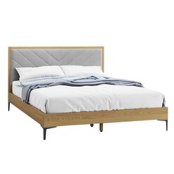 Picture of Averi Queen Bed MDF Light Grey/Natural Eastern Warehouse