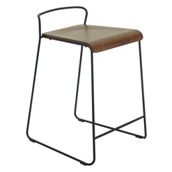 Picture of Avila Bar Stool Wood Matt Black/Walnut Iniko