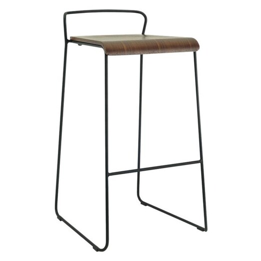 Picture of Avila Tall Bar Stool Wood Matt Black/Walnut Iniko Picture of Avila Tall Bar Stool Wood Matt Black/Walnut Iniko