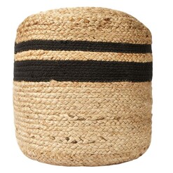 Picture of Axl Black Jute Pouf Vintage Design Homewares