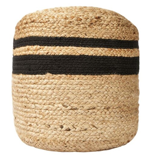 Picture of Axl Black Jute Pouf Vintage Design Homewares