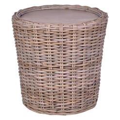 Picture of Bahama Otto Rattan Side Table/Stool Grey Wash Alliance Furniture