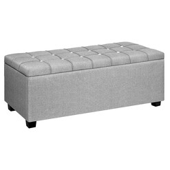 Picture of Bahmer Storage Ottoman Fabric Light Grey Resort Living