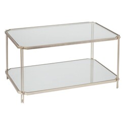 Picture of Baldrick Glass Top Coffee Table Metal Champagne Society Home
