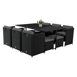 Picture of Bali 11 Piece Outdoor Dining Set, Black Wicker Dreamo Living