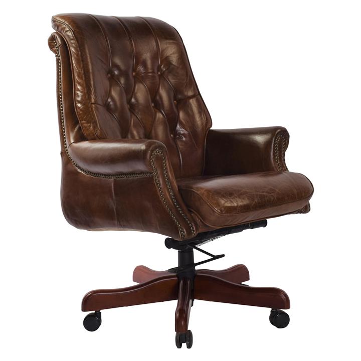Picture of Balladi Leather Office Chair in Brown by Alliance Furniture