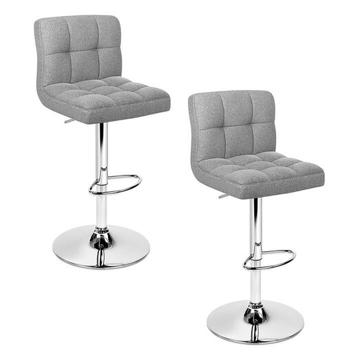 Picture of Balme Bar Stool, Fabric, Grey (Set of 2) Resort Living Picture of Balme Bar Stool, Fabric, Grey (Set of 2) Resort Living