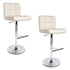 Picture of Balme Bar Stool, PU Leather, Beige (Set of 2) Faux Leather Resort Living
