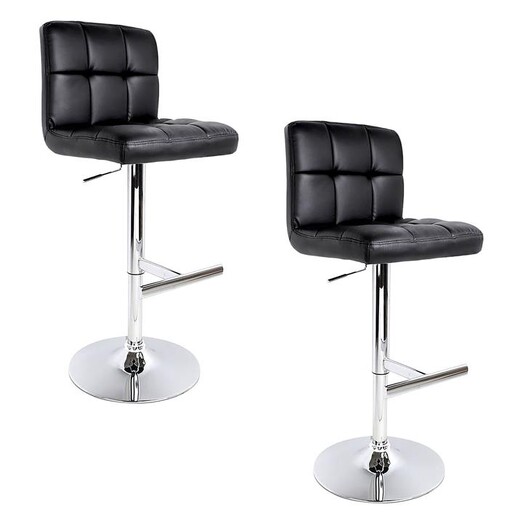 Picture of Balme Bar Stool, PU Leather, Black (Set of 2) Faux Leather Resort Living