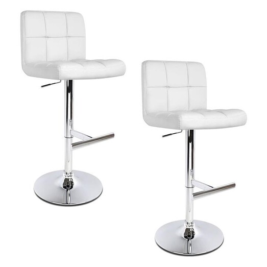Picture of Balme Bar Stool, PU Leather, White (Set of 2) Faux Leather Resort Living Picture of Balme Bar Stool, PU Leather, White (Set of 2) Faux Leather Resort Living