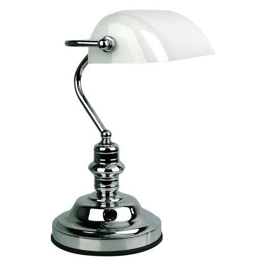 Picture of Bankers On/Off Touch Chrome Table Lamp in Silver by Oriel Lighting