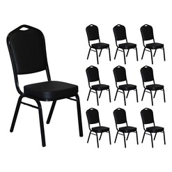 Picture of Banquet Dining Chair, Black (Set of 10) Faux Leather Dover Mason